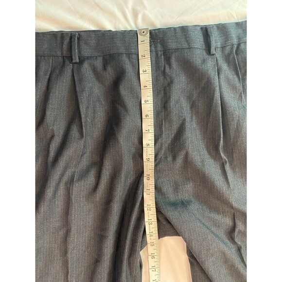 Colours By Alexander Julian Mens Dress Pants Size 42x32 Black Pin Stripe Cuffed - Picture 6 of 9